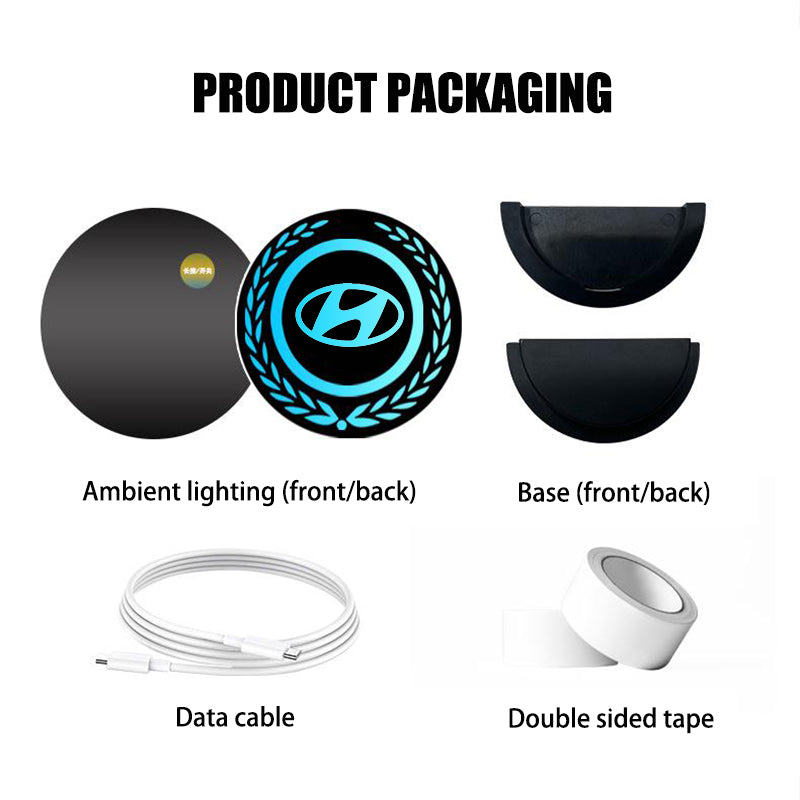 Ładowalne logo LED do samochodu - efekt neonowy